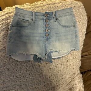 Rewash Light Blue Jean Shorts with Button Detail